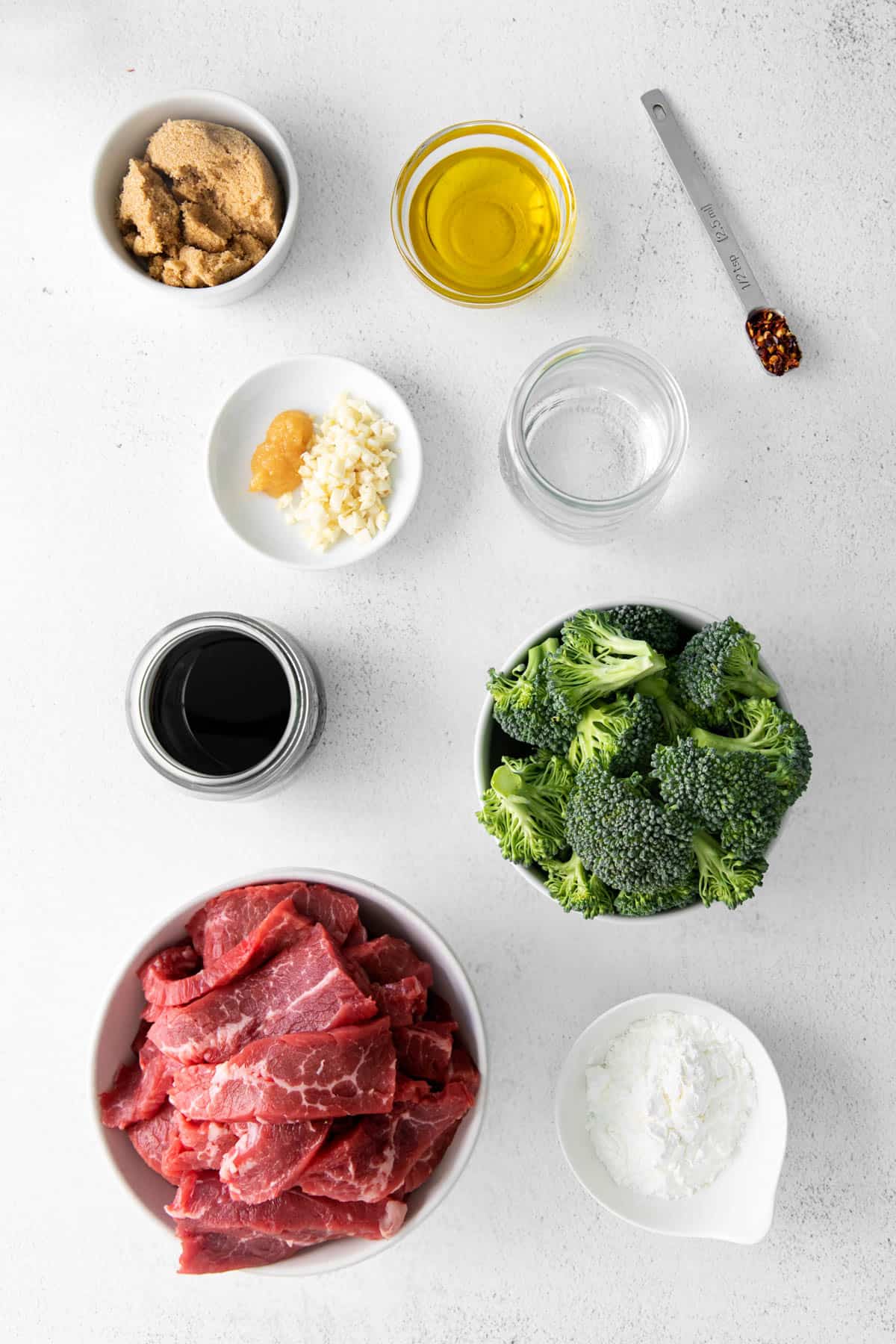 Ingredients for making Instant Pot Mongolian beef.