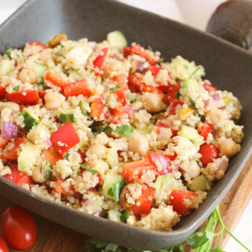 A big bowl of quinoa salad.