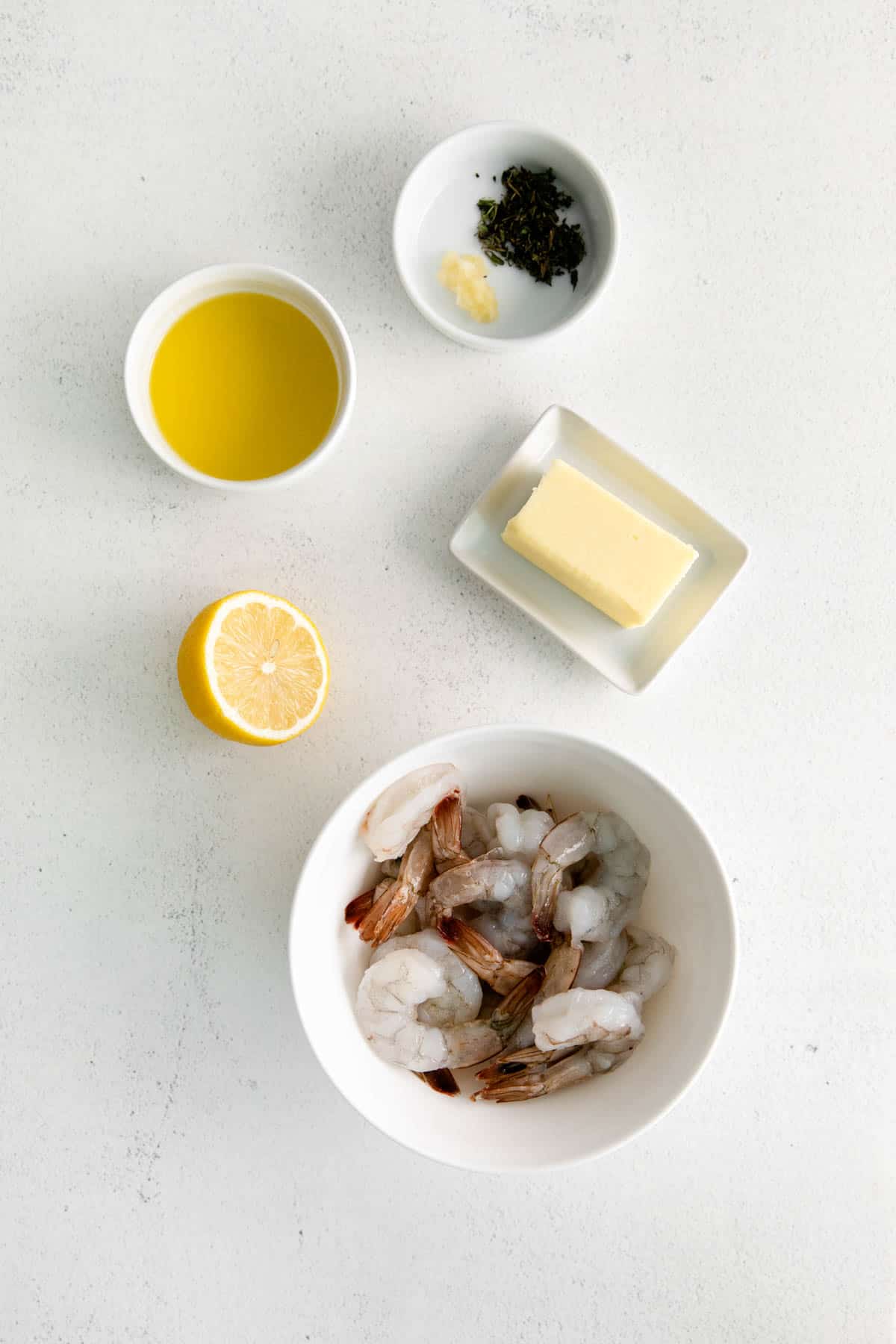 Ingredients for air fryer shrimp.