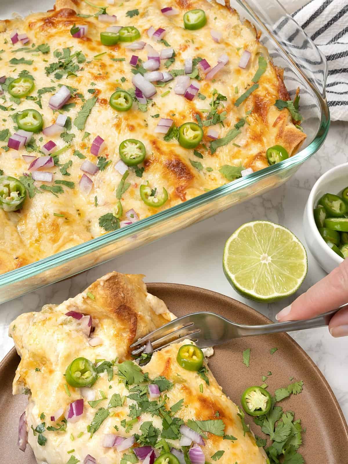 Cheesy Sour Cream Chicken Enchiladas Easy Dinner Recipes