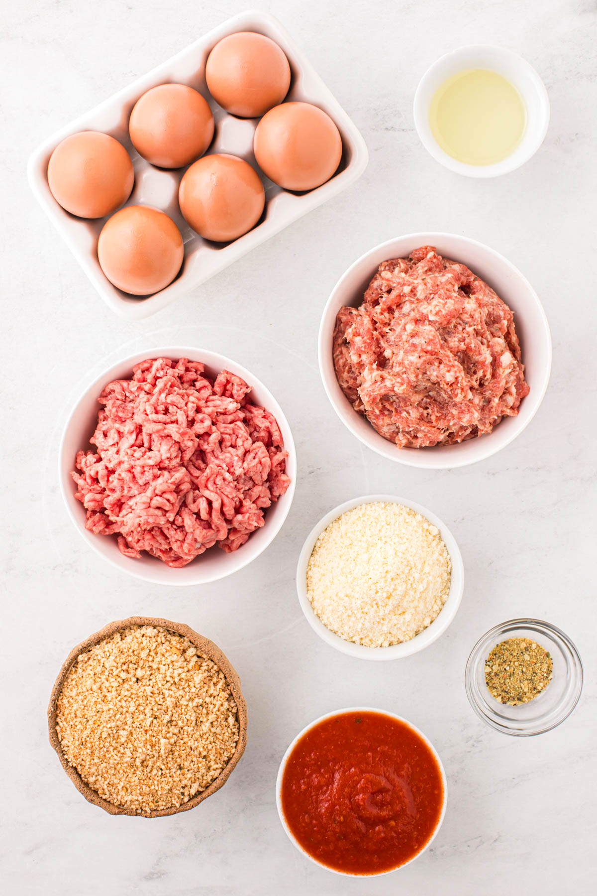 Ingredients for instant pot meatballs.